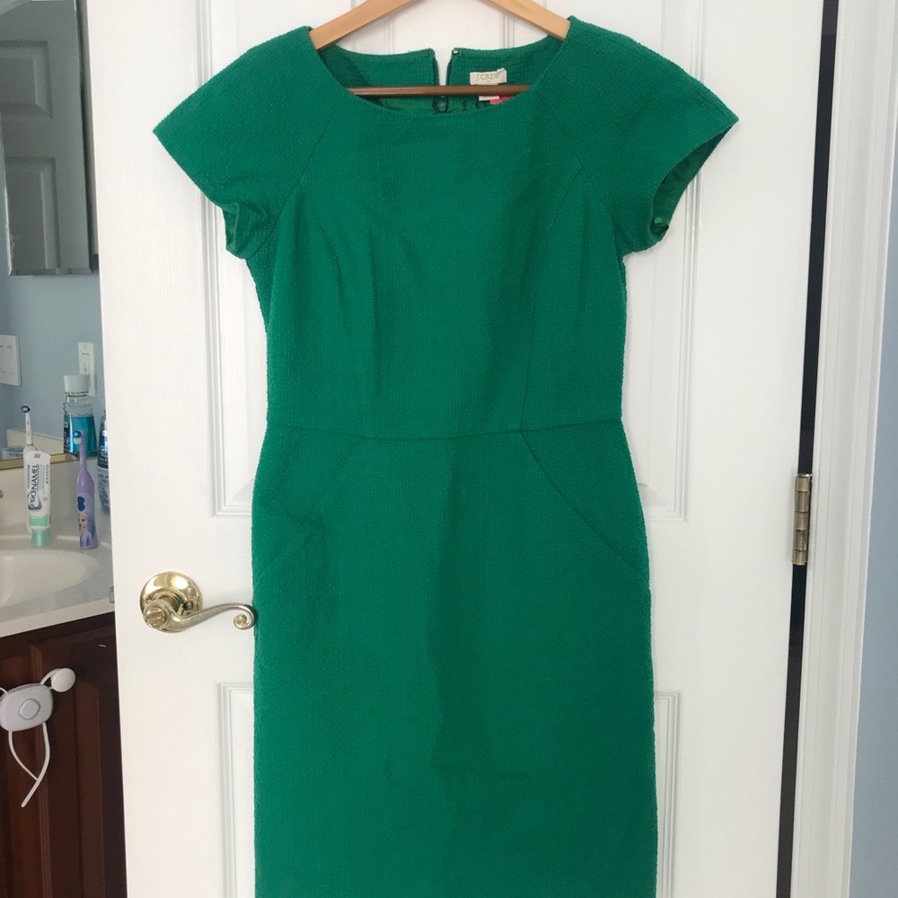 JCrew Green Tweed Dress
